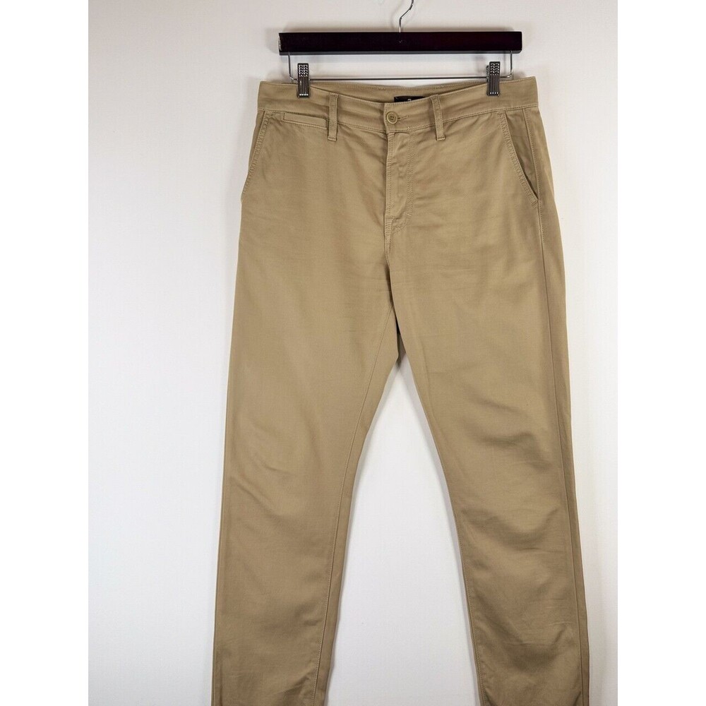 7 For All Mankind Mens Pants Brown Chino Straight Leg Flat Front Classic 32x29 - Picture 5 of 12